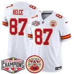 Kansas City Chiefs #87 Travis Kelce White F.U.S.E. 2024 AFC West Division Champions Vapor Limited Stitched Jersey