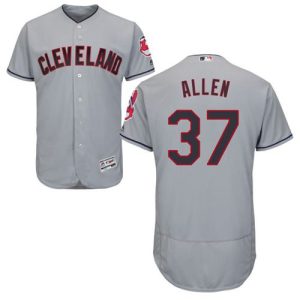 Indians #37 Cody Allen Grey Flexbase Authentic Collection Stitched Jersey