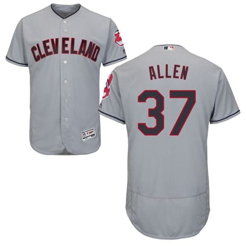 Indians #37 Cody Allen Grey Flexbase Authentic Collection Stitched Jersey