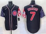 Chicago Cubs #7 Dansby Swanson Black 2025 Independence Day Vapor Premier Limited Stitched Jersey