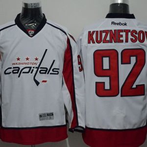 Capitals #92 Evgeny Kuznetsov White Stitched Jersey