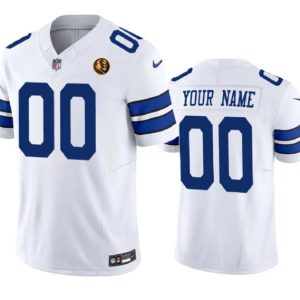 Dallas Cowboys Custom White 2023 F.U.S.E. With John Madden Patch Vapor Limited Stitched Jersey