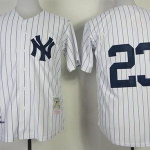 Mitchell And Ness 1995 Yankees #23 Don Mattingly Stitched White Throwback Jersey