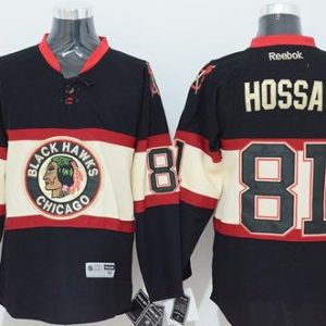 Blackhawks #81 Marian Hossa Black New Third Stitched Jersey