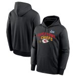 Kansas City Chiefs Black Super Bowl LVII Team Logo Lockup Therma Performance Pullover Hoodie