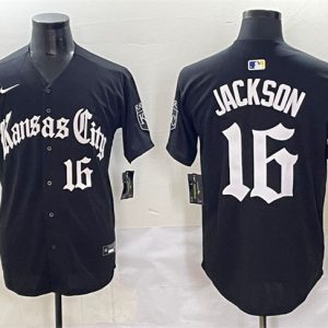 Kansas City Royals #16 Bo Jackson Black 'Gothic Crown Edition' Vapor Premier Limited Stitched Jersey