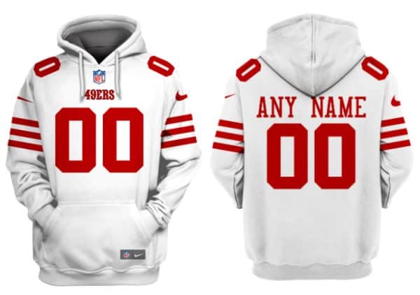 San Francisco 49ers Custom White Alternate Pullover Hoodie