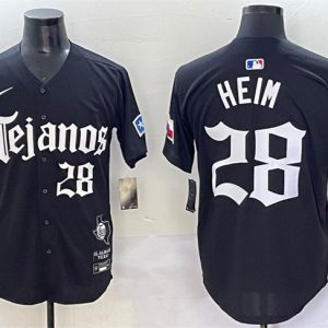 Texas Rangers #28 Jonah Heim Black Gothic Mexico 2025 Vapor Premier Limited Stitched Jersey