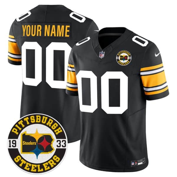 Pittsburgh Steelers Throwback 1933 Patch black Vapor Limited All Stitched Jersey
