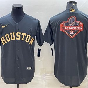 Houston Astros All-Star Charcoal 2022 World Series Champions Team Big Logo Cool Base Stitched Jersey