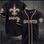 New Orleans Saints Black Stitched Baseball Jersey