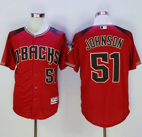 Diamondbacks #51 Randy Johnson Red Brick New Cool Base Stitched Jersey