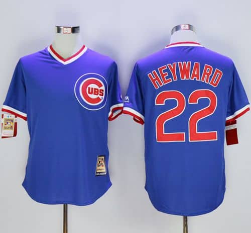 Cubs #22 Jason Heyward Blue Cooperstown Stitched Jersey