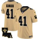 New Orleans Saints #41 Alvin Kamara Gold 2023 F.U.S.E. 1987 Legacy Vapor Stitched Jersey