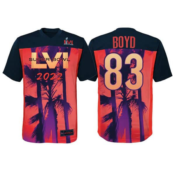 Cincinnati Bengals #83 Tyler Boyd Super Bowl LVI Red Black Stitched Jersey