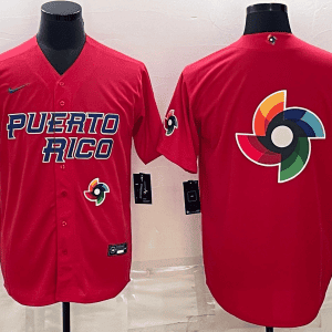 Puerto Rico 2023 Red World Big Logo With Patch Classic Stitched Jersey