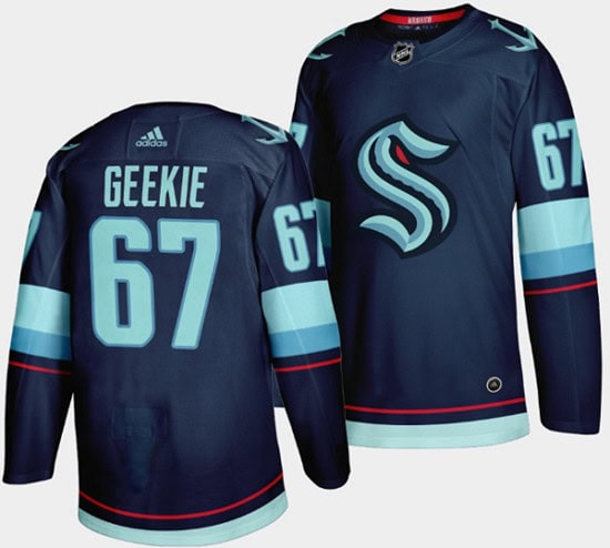 Seattle Kraken #67 Morgan Geekie Navy Stitched Jersey