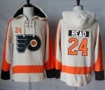 Flyers #24 Matt Read Cream Sawyer Hooded Sweatshirt Stitched Jersey