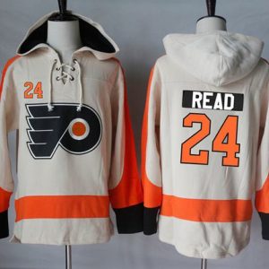 Flyers #24 Matt Read Cream Sawyer Hooded Sweatshirt Stitched Jersey