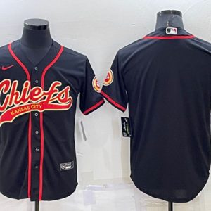 Kansas City Chiefs Blank Black Cool Base Stitched Baseball Jersey