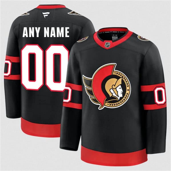 Ottawa Senators Custom Black 2024-25 Home Stitched Jersey