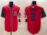 New York Yankees #2 Derek Jeter Red American Style Limited Stitched Jersey