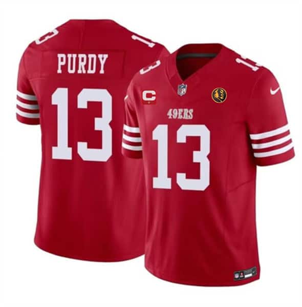 San Francisco 49ers #13 Brock Purdy Red 2023 F.U.S.E. With 1-Star C Patch And John Madden Patch Vapor Limited Stitched Jersey