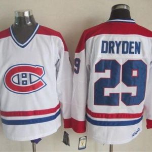 Canadiens #29 Ken Dryden White CH-CCM Throwback Stitched Jersey