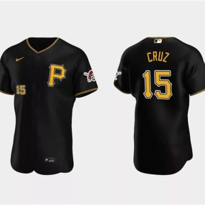 Pittsburgh Pirates #15 Oneil Cruz Black Flex Base Stitched Jersey
