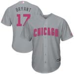 Chicago Cubs #17 Kris Bryant Majestic Gray Mother's Day Cool Base Stitched Jersey