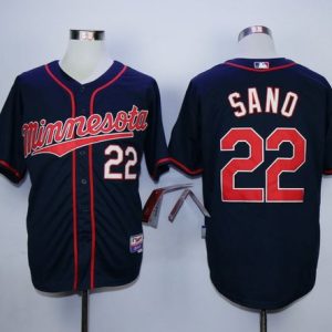 Twins #22 Miguel Sano Navy Blue Cool Base Stitched Jersey