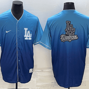 Los Angeles Dodgers Blue Team Big Logo Cool Base Stitched Jersey