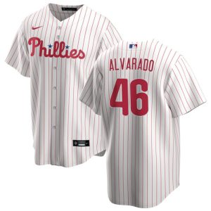 Philadelphia Phillies #46 Jos¨¦ Alvarado White Cool Base Stitched Jersey