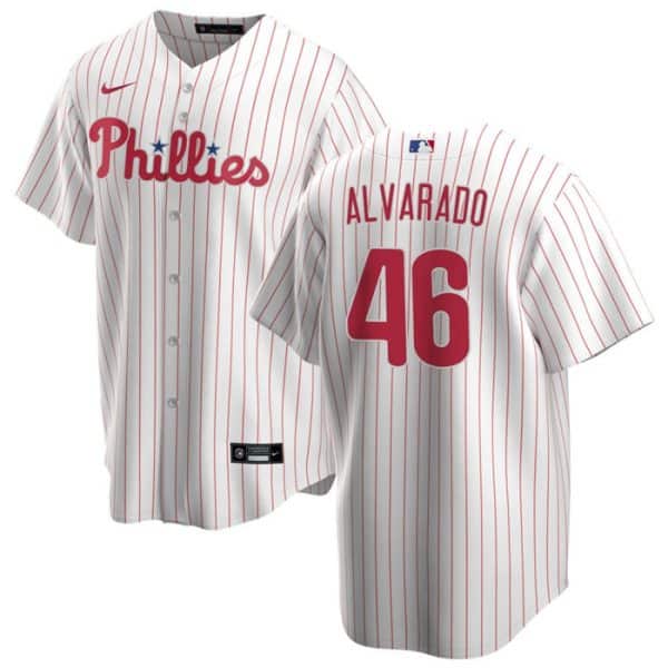 Philadelphia Phillies #46 Jos¨¦ Alvarado White Cool Base Stitched Jersey