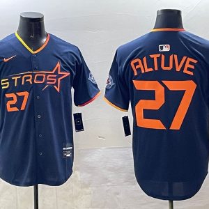 Houston Astros #27 Jose Altuve Navy 2025 City Connect Limited Stitched Jersey