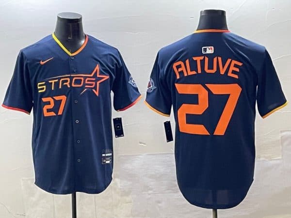 Houston Astros #27 Jose Altuve Navy 2025 City Connect Limited Stitched Jersey
