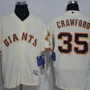 Giants #35 Brandon Crawford Cream Flexbase Authentic Collection Stitched Jerseys
