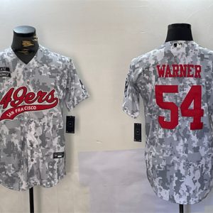 San Francisco 49ers #54 Fred Warner 2024 Arctic Camo Salute To Service Stitched Jersey