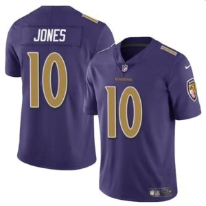 Baltimore Ravens #10 Emory Jones Purple Vapor Limited Jersey