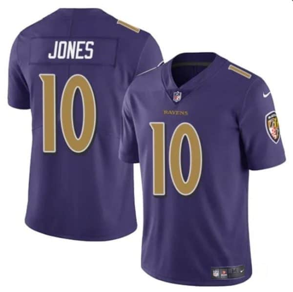 Baltimore Ravens #10 Emory Jones Purple Vapor Limited Jersey
