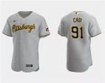 Pittsburgh Pirates #91 Ji Man Choi Gray Flex Base Stitched Jersey