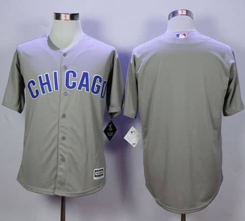 Cubs Blank Grey New Cool Base Road Stitched Jersey