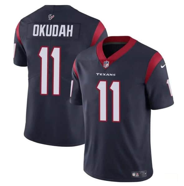 Houston Texans #11 Jeff Okudah Navy Vapor Untouchable Stitched Jersey