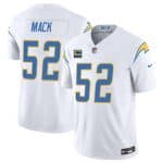 Los Angeles Chargers #52 Khalil Mack White 2025 F.U.S.E With 4-Star C Patch Vapor Limited Stitched Jersey