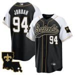 New Orleans Saints #94 Cameron Jordan Black White 1987 Legacy Cool Base Stitched Jersey
