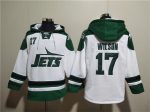 New York Jets #17 Garrett Wilson White Ageless Must-Have Lace-Up Pullover Hoodie