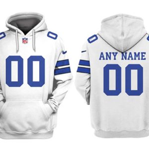 Dallas Cowboys Customized White Pullover Hoodie