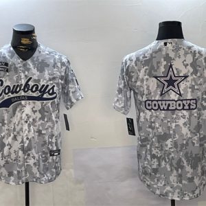 Dallas Cowboys Team Big Logo 2024 Arctic Camo Salute To Service Stitched Jersey