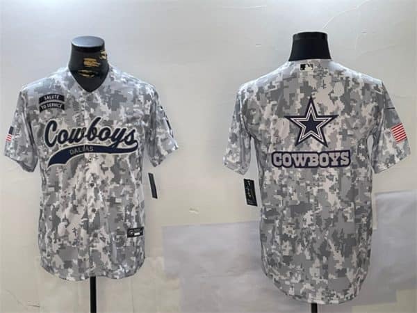 Dallas Cowboys Team Big Logo 2024 Arctic Camo Salute To Service Stitched Jersey