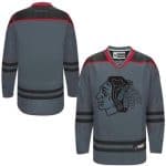 Blackhawks Blank Charcoal Cross Check Fashion Stitched Jersey